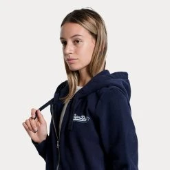Superdry D1 Vintage Rainbow Γυναικεία Ζακέτα NAUTICAL NAVY -Γυναικεία Ρούχα Εκπτώσεις superdry d1 vintage logo rainbow ziphood fouter gu 6
