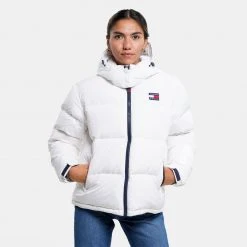 Γυναικεία Tommy Jeans Alaska Γυναικείο Puffer Μπουφάν WHITE -Γυναικεία Ρούχα Εκπτώσεις tommy jeans alaska puffer 2