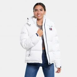Γυναικεία Tommy Jeans Alaska Γυναικείο Puffer Μπουφάν WHITE