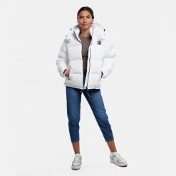 Γυναικεία Tommy Jeans Alaska Γυναικείο Puffer Μπουφάν WHITE -Γυναικεία Ρούχα Εκπτώσεις tommy jeans alaska puffer 5
