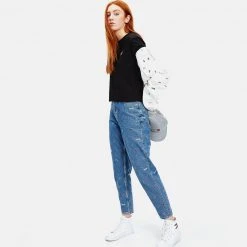 Tommy Jeans Badge Γυναικεία Μπλούζα BLACK -Γυναικεία Ρούχα Εκπτώσεις tommy jeans badge tee 6