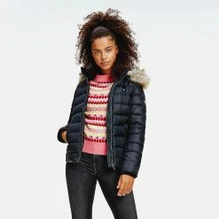 Γυναικεία Tommy Jeans Basic Hooded Down Γυναικείο Μπουφάν BLACK