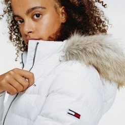Γυναικεία Tommy Jeans Basic Hooded Down Γυναικείο Μπουφάν White -Γυναικεία Ρούχα Εκπτώσεις tommy jeans basic hooded down jacket 6