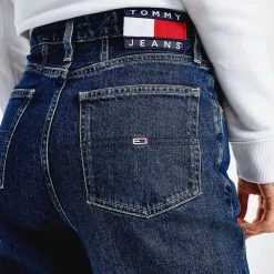 Γυναικεία Tommy Jeans Mom Ultra High Rise Tapered Γυναικείο Jean Παντελόνι (Μήκος 30L) Denim Dark -Γυναικεία Ρούχα Εκπτώσεις tommy jeans mom jean uhr tprd be551 dbrg 2