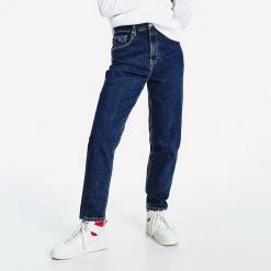 Γυναικεία Tommy Jeans Mom Ultra High Rise Tapered Γυναικείο Jean Παντελόνι (Μήκος 30L) Denim Dark
