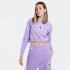 Γυναικεία Tommy Jeans Crop Elastic Unitees Γυναικείο Cropped Φούτερ VIOLET VIOLA