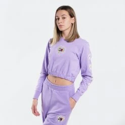 Γυναικεία Tommy Jeans Crop Elastic Unitees Γυναικείο Cropped Φούτερ VIOLET VIOLA -Γυναικεία Ρούχα Εκπτώσεις tommy jeans tjw crop elastic unitees 1 ls 2