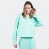 Γυναικεία Tommy Jeans Recycled Signature Logo Cropped Γυναικείο Φούτερ Clear Lagoon