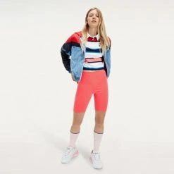 Γυναικεία Tommy Jeans Γυναικείο Biker Σορτς Diva Pink