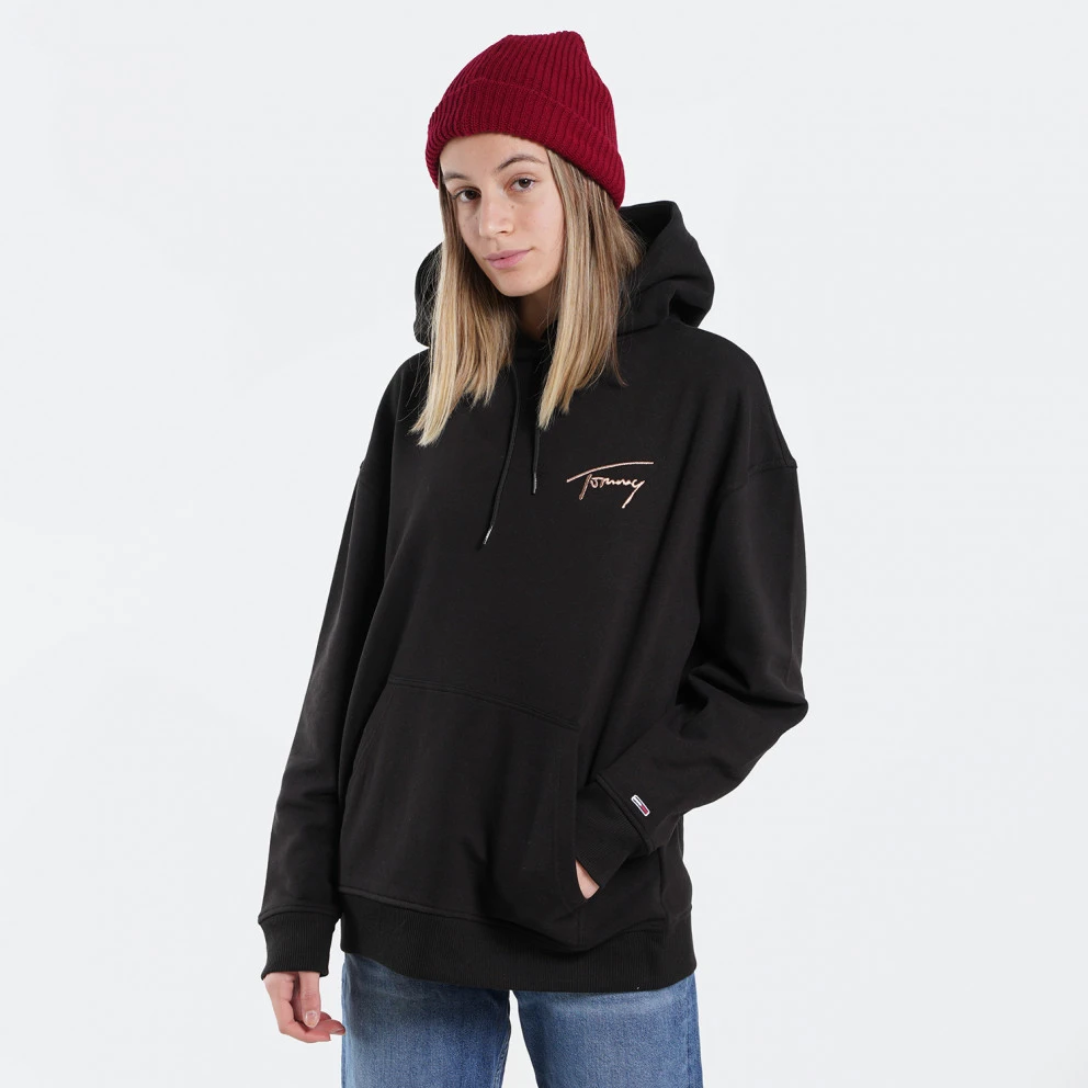 Tommy Jeans Oversized Tommy Signature Γυναικεία Μπλούζα με Κουκούλα Black 1 Tommy Jeans Oversized Tommy Signature Γυναικεία Μπλούζα με Κουκούλα Black