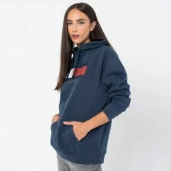 Tommy Jeans Oversized Vintage Bronze Γυναικεία Μπλούζα με Κουκούλα TWILIGHT NAVY -Γυναικεία Ρούχα Εκπτώσεις tommy jeans tjw ovrszd vintage bronze1 hood 1