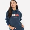Tommy Jeans Oversized Vintage Bronze Γυναικεία Μπλούζα με Κουκούλα TWILIGHT NAVY