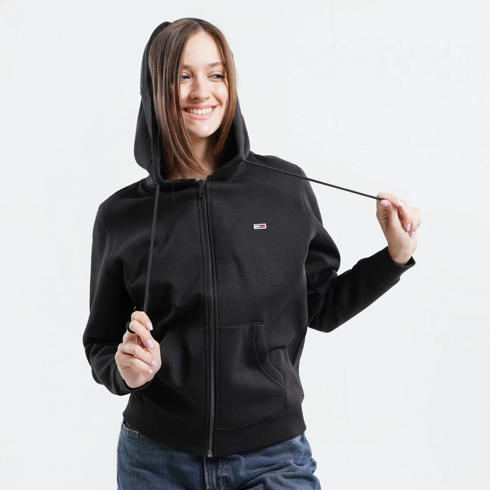 Tommy Jeans Zip Through Γυναικεία Ζακέτα με Κουκούλα Black 3 Tommy Jeans Zip Through Γυναικεία Ζακέτα με Κουκούλα Black - Image 3