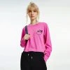 Tommy Jeans Smiley Badge Γυναικεία Μπλούζα με Μακρύ Μανίκι Vivid Fuchsia -Γυναικεία Ρούχα Εκπτώσεις tommy jeans tjw regular smiley badge ls