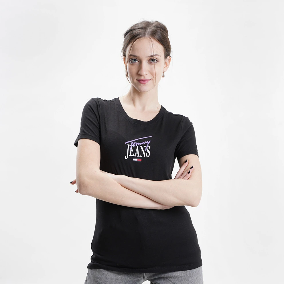 Γυναικεία Tommy Jeans Skinny Essential Logo Γυναικείο T-shirt Black 4 Γυναικεία Tommy Jeans Skinny Essential Logo Γυναικείο T-shirt Black - Image 4