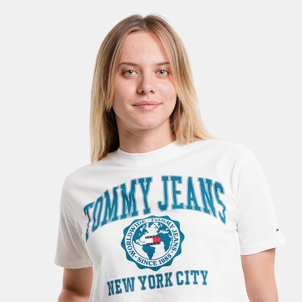 Γυναικεία Tommy Jeans Super Crop College Γυναικείο T-Shirt ECRU 3 Γυναικεία Tommy Jeans Super Crop College Γυναικείο T-Shirt ECRU - Image 3
