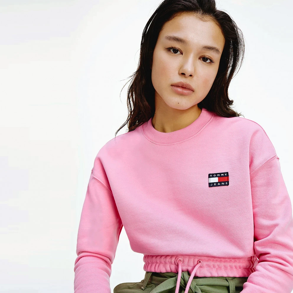 Γυναικεία Tommy Jeans Badge Cropped Γυναικείο Φούτερ PINK DAISY 3 Γυναικεία Tommy Jeans Badge Cropped Γυναικείο Φούτερ PINK DAISY - Image 3