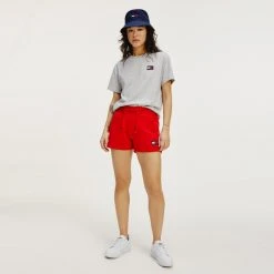 Γυναικεία Tommy Jeans Badge Γυναικείο Σορτς Deep Crimson -Γυναικεία Ρούχα Εκπτώσεις tommy jeans tjw tommy badge sweatshort 8