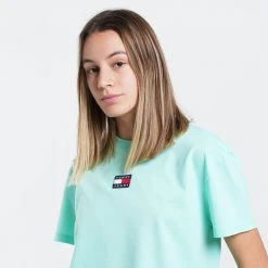 Γυναικεία Tommy Jeans Center Badge Γυναικείο T-shirt Clear Lagoon -Γυναικεία Ρούχα Εκπτώσεις tommy jeans tjw tommy center badge tee 12