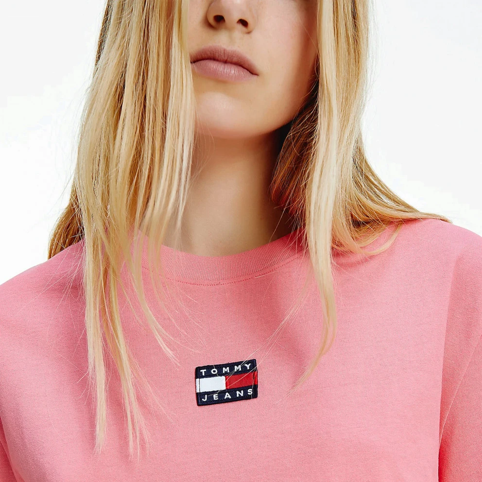 Γυναικεία Tommy Jeans Center Badge Γυναικείο T-shirt Botanical Pink 3 Γυναικεία Tommy Jeans Center Badge Γυναικείο T-shirt Botanical Pink - Image 3