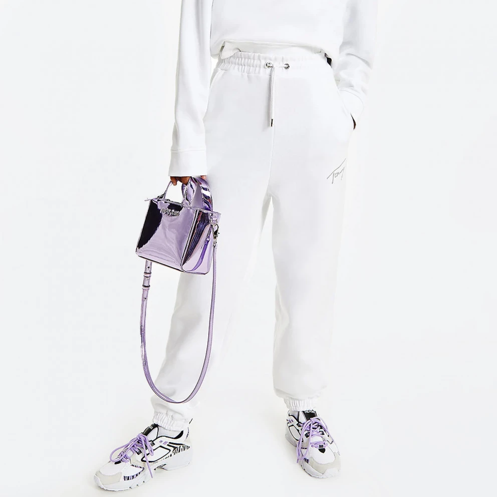 Γυναικεία Tommy Jeans Signature Logo Γυναικείο Παντελόνι Φόρμας WHITE 1 Γυναικεία Tommy Jeans Signature Logo Γυναικείο Παντελόνι Φόρμας WHITE