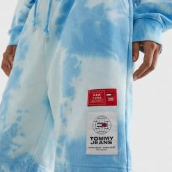 Γυναικεία Tommy Jeans Tie Dye Γυναικείο Σορτς Tie Dye Blue -Γυναικεία Ρούχα Εκπτώσεις tommy jeans tjw tommy tie dye bb sweatshort 2