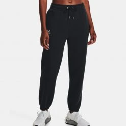 Γυναικεία Under Armour Essential Fleece Γυναικείο Παντελόνι Φόρμας Black//White