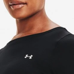 Under Armour Γυναικεία Μπλούζα Με Μακρύ Μανίκι BLACK/METALLIC SILVER -Γυναικεία Ρούχα Εκπτώσεις under armour hg armour long sleeve 2