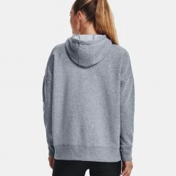 Under Armour Rival Γυναικεία Fleece Ζακέτα με Κουκούλα Steel Medium Heather/Black -Γυναικεία Ρούχα Εκπτώσεις under armour rival fleece fz hoodie 1