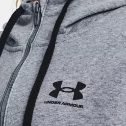 Under Armour Rival Γυναικεία Fleece Ζακέτα με Κουκούλα Steel Medium Heather/Black -Γυναικεία Ρούχα Εκπτώσεις under armour rival fleece fz hoodie 2