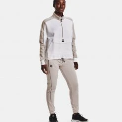 Γυναικεία Under Armour Rival+ Fleece Γυναικείο Παντελόνι Φόρμας Ghost Gray/Black/White -Γυναικεία Ρούχα Εκπτώσεις under armour rival fleece pant 3
