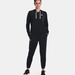 Under Armour Rival Terry Γυναικεία Ζακέτα Black//White -Γυναικεία Ρούχα Εκπτώσεις under armour rival terry fz hoodie 3
