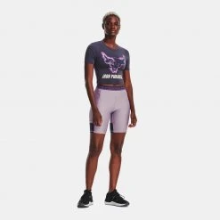 Γυναικεία Under Armour Project Rock Disrupt Bull Γυναικείο T-shirt Tempered Steel//Summit White -Γυναικεία Ρούχα Εκπτώσεις under armour ua pjt rck disrupt bull ss 3