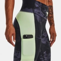 Γυναικεία Under Armour Project Rock Γυναικείο Κολάν Black/Tempered Steel/Phosphor Green -Γυναικεία Ρούχα Εκπτώσεις under armour ua pjt rck hg ankle lg print 4