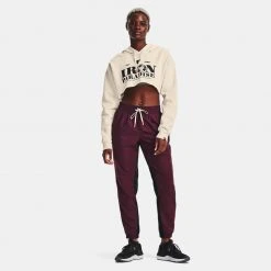 Under Armour Project Rock Rival Terry Γυναικεία Μπλούζα με Κουκούλα Dark Maroon/Blitz Red/Summit White -Γυναικεία Ρούχα Εκπτώσεις under armour ua pjt rck hm gym rvl hdy 3