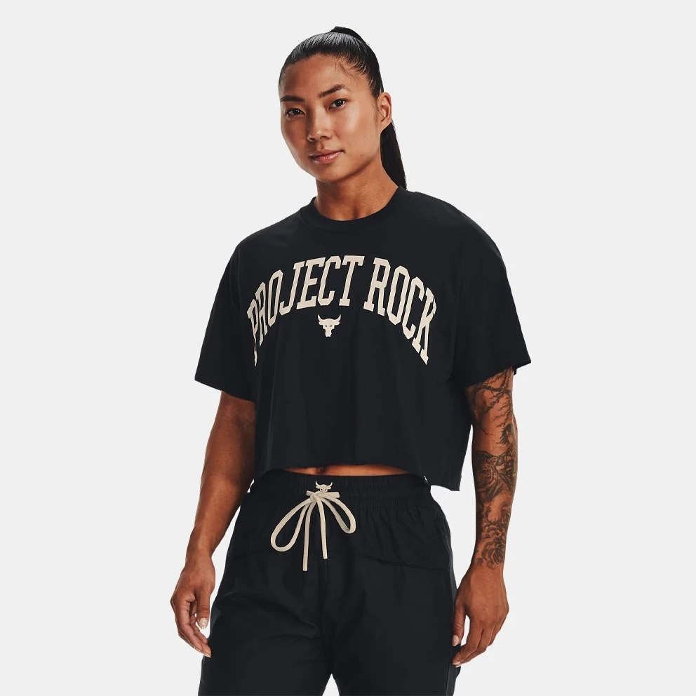 Γυναικεία Under Armour Project Rock Γυναικείο T-Shirt Black//Summit White 1 Γυναικεία Under Armour Project Rock Γυναικείο T-Shirt Black//Summit White