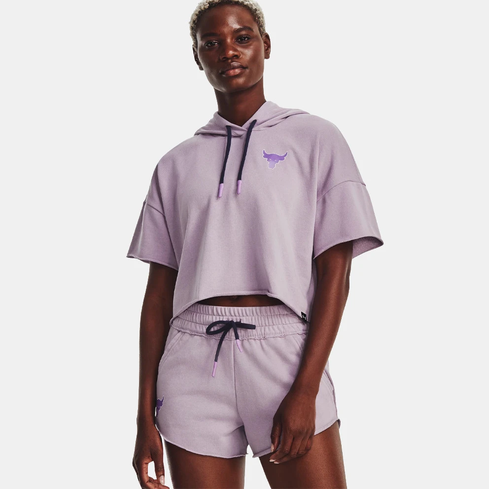 Under Armour Project Rock Rival Terry Γυναικεία Μπλούζα με Κουκούλα Purple Haze//Summit White 1 Under Armour Project Rock Rival Terry Γυναικεία Μπλούζα με Κουκούλα Purple Haze//Summit White