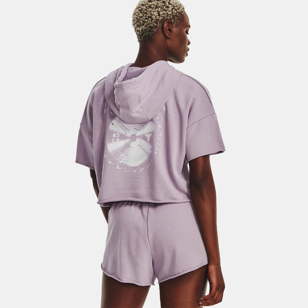 Under Armour Project Rock Rival Terry Γυναικεία Μπλούζα με Κουκούλα Purple Haze//Summit White 2 Under Armour Project Rock Rival Terry Γυναικεία Μπλούζα με Κουκούλα Purple Haze//Summit White - Image 2