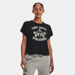 Γυναικεία Under Armour Project Rock Vintage Iron Γυναικείο T-shirt Black//Summit White