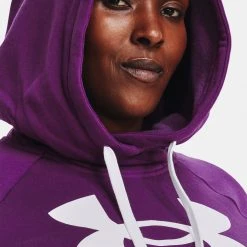Under Armour Rival Fleece Γυναικεία Μπλούζα με Κουκούλα Rivalry//White -Γυναικεία Ρούχα Εκπτώσεις under armour ua rival fleece logo hoodie 2
