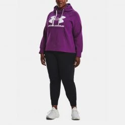 Under Armour Rival Fleece Γυναικεία Μπλούζα με Κουκούλα Rivalry//White -Γυναικεία Ρούχα Εκπτώσεις under armour ua rival fleece logo hoodie 3