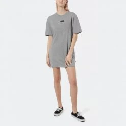 Γυναικεία Vans Center Logo Γυναικείο Φόρεμα GREY HEATHER