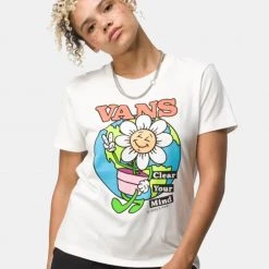 Γυναικεία Vans Clear Your Mind Γυναικείο T-shirt MARSHMALLOW -Γυναικεία Ρούχα Εκπτώσεις vans clear mind white 2