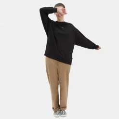 Vans Flying V Γυναικεία Μπλούζα Φούτερ BLACK -Γυναικεία Ρούχα Εκπτώσεις vans flying v os ft ls crew black 3