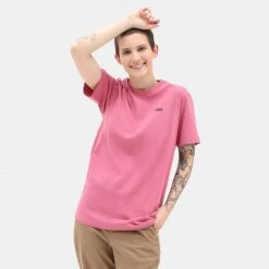 Γυναικεία Vans Left Chest Logo Γυναικείο T-Shirt Rose Wine