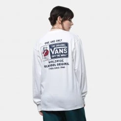 Γυναικεία Vans Van Doren Bear Unisex Φούτερ WHITE -Γυναικεία Ρούχα Εκπτώσεις vans van doren bear ls tee white 1