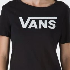 Γυναικεία Vans Flying V Γυναικείο T-Shirt Black -Γυναικεία Ρούχα Εκπτώσεις vans wm flying v crew tee black 2