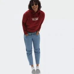 Γυναικεία Vans Flying V Boxy Γυναικείο Φούτερ POMEGRANATE -Γυναικεία Ρούχα Εκπτώσεις vans wm flying v ft boxy pomegranate 3