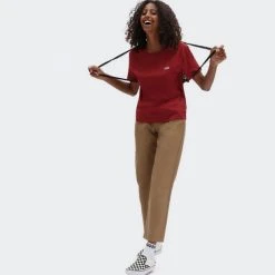 Γυναικεία Vans Junior V Boxy Γυναικείο T-Shirt POMEGRANATE -Γυναικεία Ρούχα Εκπτώσεις vans wm junior v boxy pomegranate 2